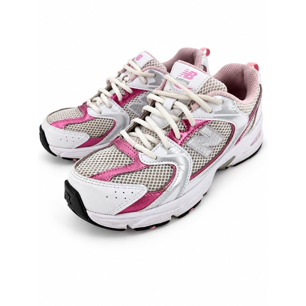 New Balance 530 Sneakers Womens 6 Pink Sugar White Silver Retro Y2K Running Shoe